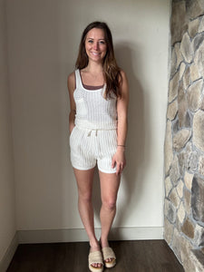 white crochet romper