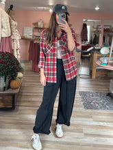 Load image into Gallery viewer, red plaid flannel shirt