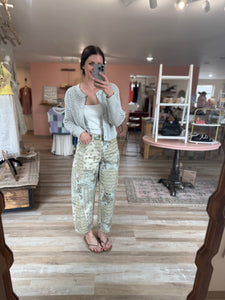 vintage floral barrel pants