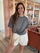 Load image into Gallery viewer, charcoal relaxed cotton tee