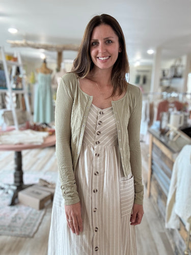dusty olive jacquard cardigan