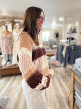 Load image into Gallery viewer, burgundy butter pecan chunky hand-knit sweater