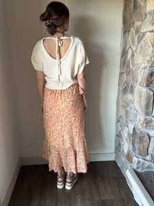 monroe luxe tie back knit top