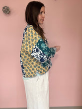 Load image into Gallery viewer, THML blue patchwork quilted jacket