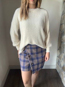 royal button down plaid skirt