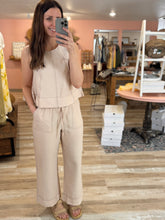 Load image into Gallery viewer, oatmeal contrast stitch loose cropped tank
