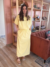 Load image into Gallery viewer, lemon cotton midi skirt