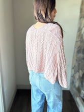 Load image into Gallery viewer, pink lightweight cable cardigan