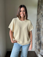 Load image into Gallery viewer, buttercream short sleeve relaxed sweater
