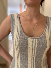 Load image into Gallery viewer, denim + cream stripe knit dress