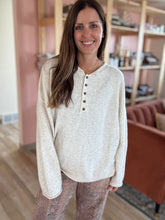 Load image into Gallery viewer, boyfriend oversized henley sweater