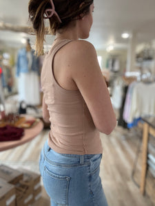 dark taupe ribbed tank