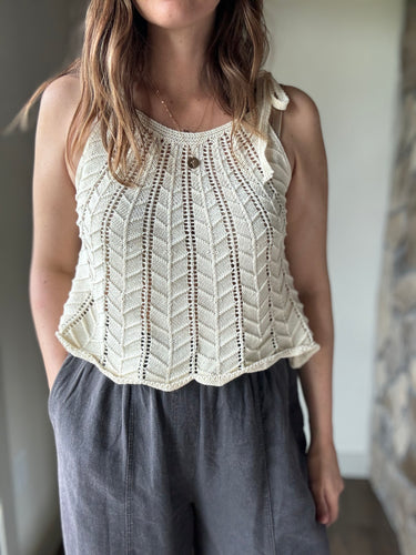 baby chevron pointelle sweater tank