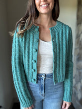 Load image into Gallery viewer, vintage pine chunky cable cardigan