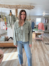 Load image into Gallery viewer, vintage wash sage twill jacket