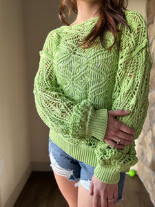 kiwi open weave sweater