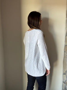 white classic cotton scoop sweater