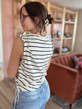 Load image into Gallery viewer, habitual ecru + black stripe luna top