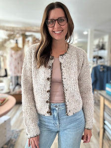 fall confetti button cardigan