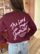 Load image into Gallery viewer, the Lord is my shepherd maroon pullover