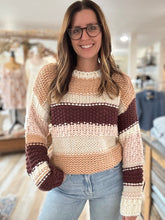 Load image into Gallery viewer, burgundy butter pecan chunky hand-knit sweater
