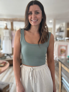 sage chevron seamless bralette tank