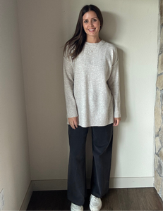 washed black cotton wide leg pants