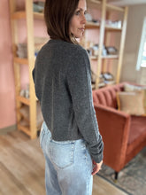 Load image into Gallery viewer, charcoal classic button down cardigan