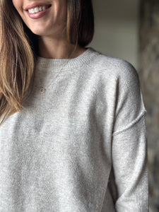 oatmeal oversized tunic sweater