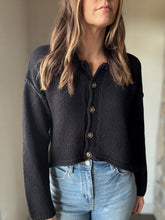 Load image into Gallery viewer, easy days off black button down cardigan