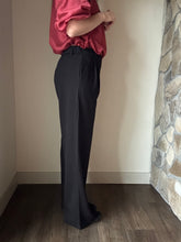 Load image into Gallery viewer, black pleated wide leg pants