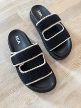 Load image into Gallery viewer, mia black crochet slide sandals
