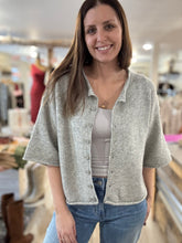 Load image into Gallery viewer, grey half sleeve button cardigan