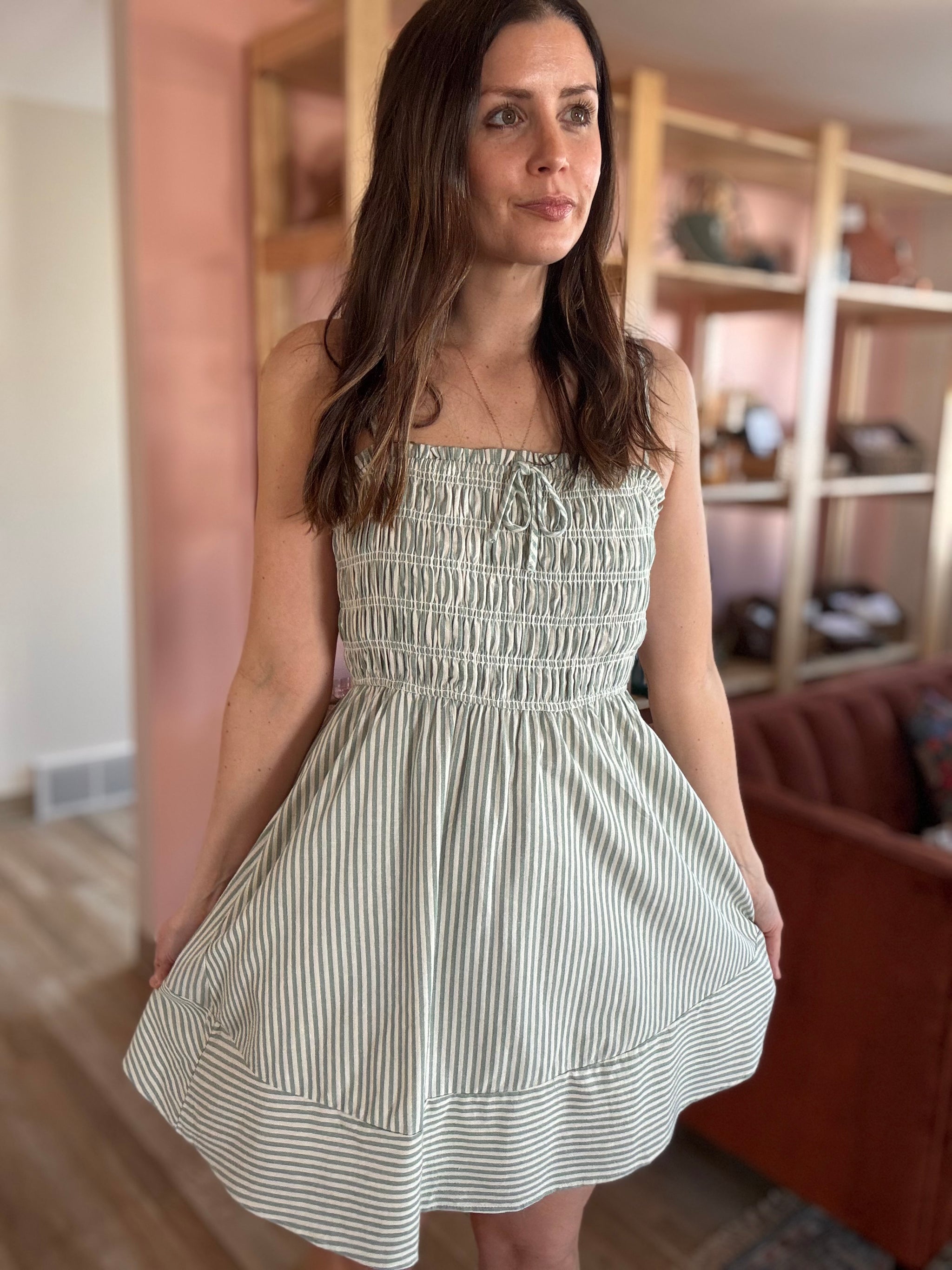 cloth and stone green dress GREEN STRAPLESS STONE EMBELLISHED DRESS | CULT MIA main image 0