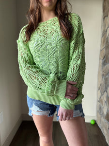 kiwi open weave sweater