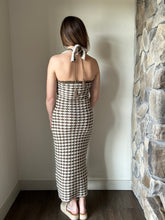 Load image into Gallery viewer, olive+cream crochet maxi dress