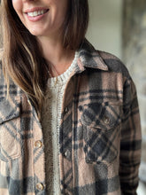 Load image into Gallery viewer, pecan + black plaid santa fe jacket