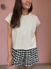 Load image into Gallery viewer, black+white gingham shorts