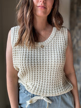 Load image into Gallery viewer, elsie sleeveless ivory waffle sweater