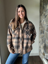 Load image into Gallery viewer, pecan + black plaid santa fe jacket