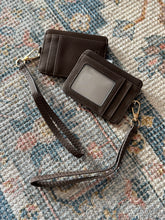 Load image into Gallery viewer, espresso cardholder wristlet