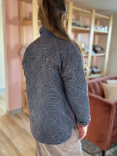 Load image into Gallery viewer, navy + red heirloom plaid quilted jacket