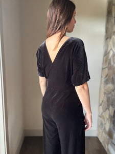 black velvet jumpsuit