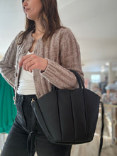 Load image into Gallery viewer, black pleated soft vegan leather hobo bag - 2 in 1!