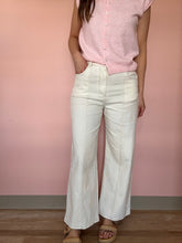 Load image into Gallery viewer, ecru wide leg pants with contrast stitching | S-3XL