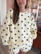 Load image into Gallery viewer, missy butter yellow + brown polka dot shorts