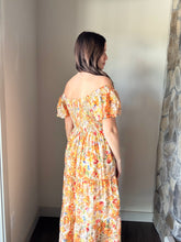 Load image into Gallery viewer, yellow tropical floral midi dress