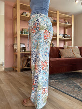 Load image into Gallery viewer, blue, green + orange floral wide leg pant