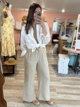 Load image into Gallery viewer, tan gingham cotton pants