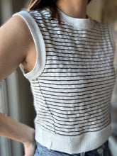 Load image into Gallery viewer, black + white stripe sleeveless top